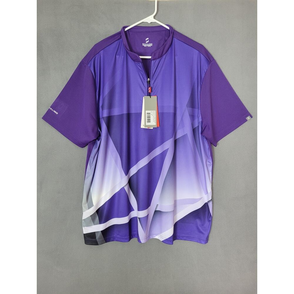 Savalino Mens Bowling Sublimation Printed Jersey Material Wicks Sweat 2XL